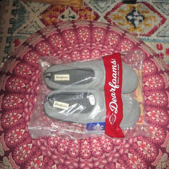 NWT Memory Foam No Sweat DF Nathan Dark Heather Gray Waffle Knit Clog Slipper M main image 4